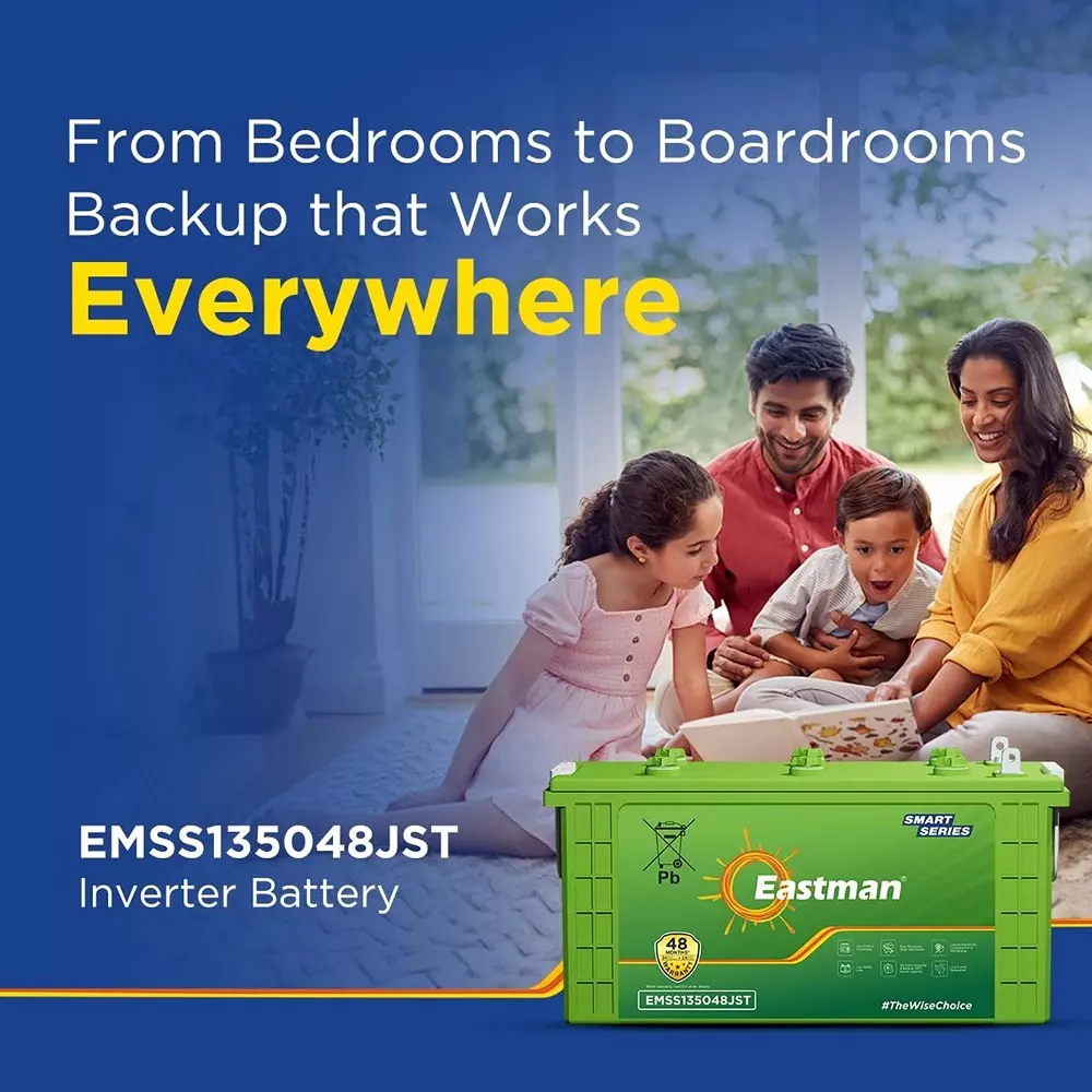 Eastman Jumbo Short Tubular Inverter Battery 12 V 135 Ah Smart, EMSS135048JST