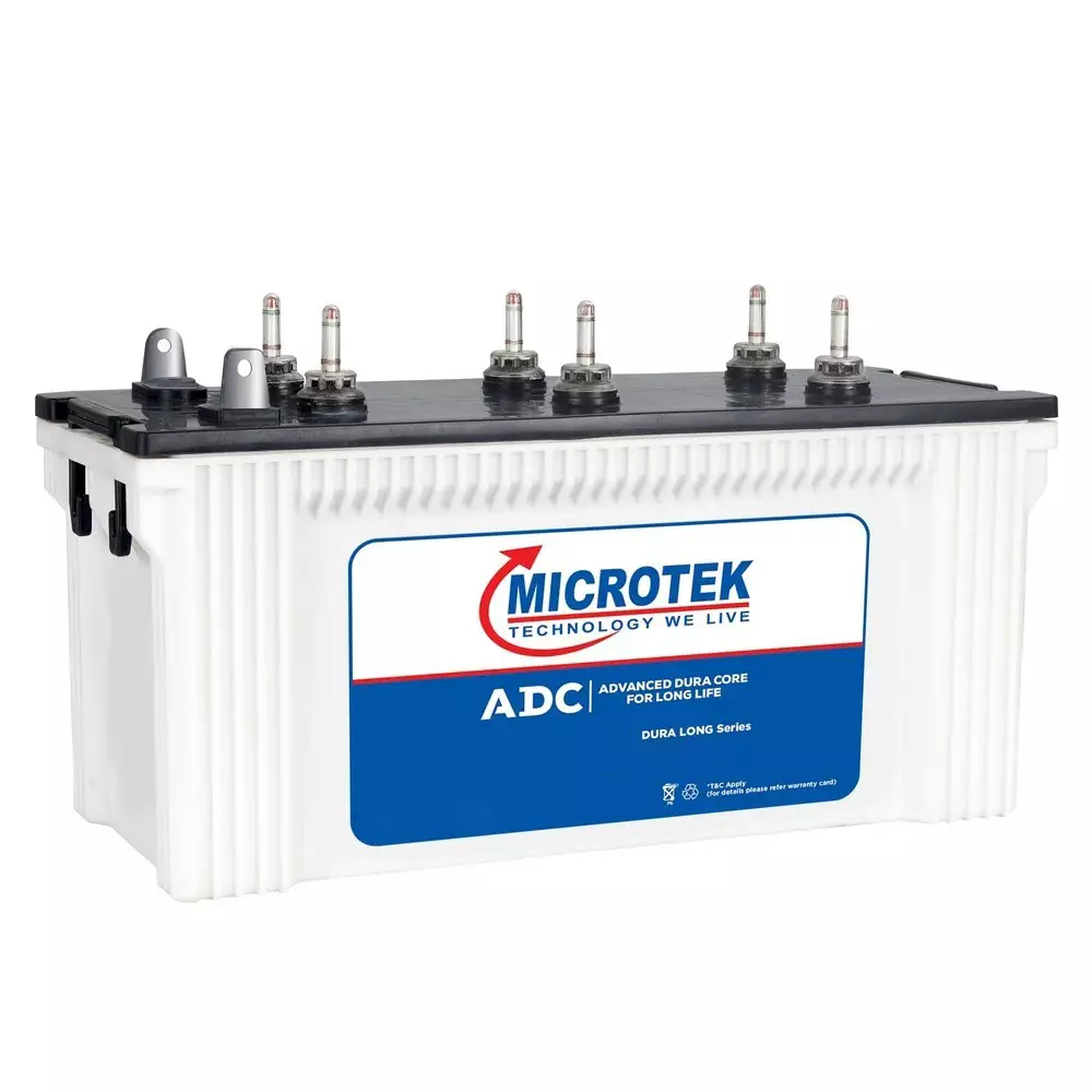 Microtek NEW Smart Tubular Inverter Battery 150 Ah White Single Phase Wall Mounted for Home, Office, 899-BA2-M150