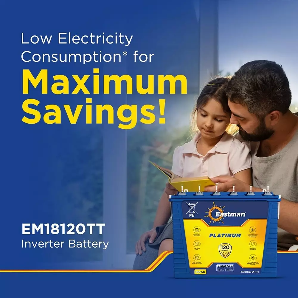 Eastman Monopoly Series 12 V 180 Ah Inverter Battery, EM18120TT