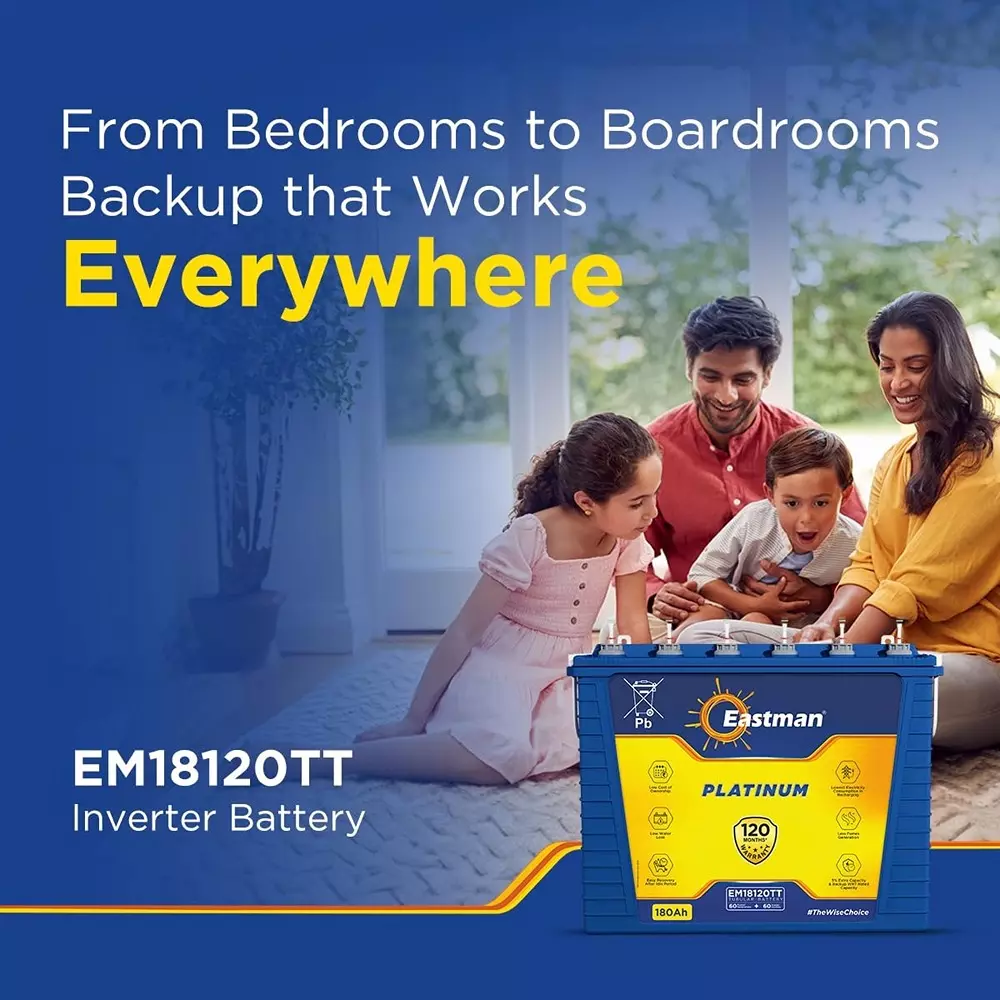 Eastman Monopoly Series 12 V 180 Ah Inverter Battery, EM18120TT
