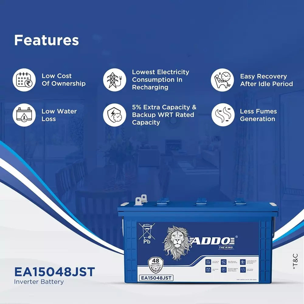 ADDO Regular Series 12 V 150 Ah Inverter Battery, EA15048JST