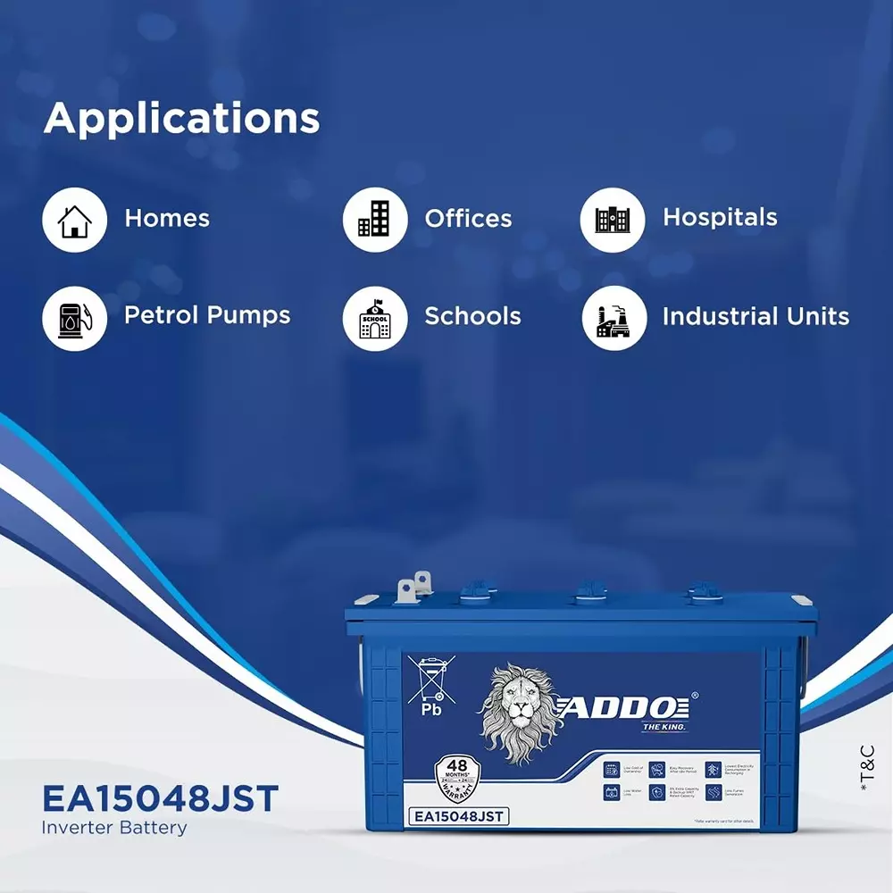 ADDO Regular Series 12 V 150 Ah Inverter Battery, EA15048JST