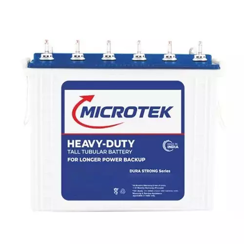 Microtek NEW Smart Tubular Inverter Battery 200 Ah White Single Phase Wall Mounted for Home, Office, 899-BA3-0200