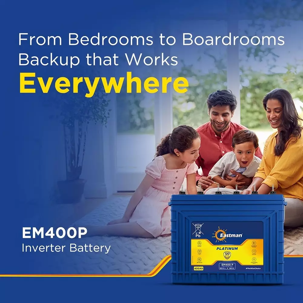 Eastman Regular Series 12 V 400 Ah Inverter Battery, EM400P
