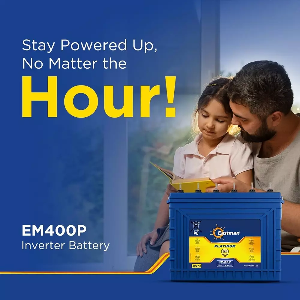 Eastman Regular Series 12 V 400 Ah Inverter Battery, EM400P