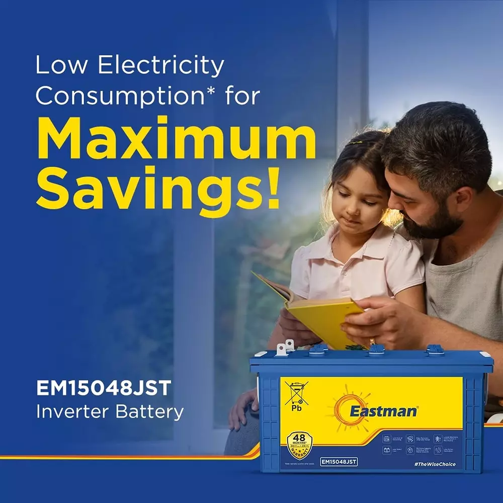 Eastman Jumbo Short Tubular Inverter Battery 12 V 150 Ah Regular, EM15048JST