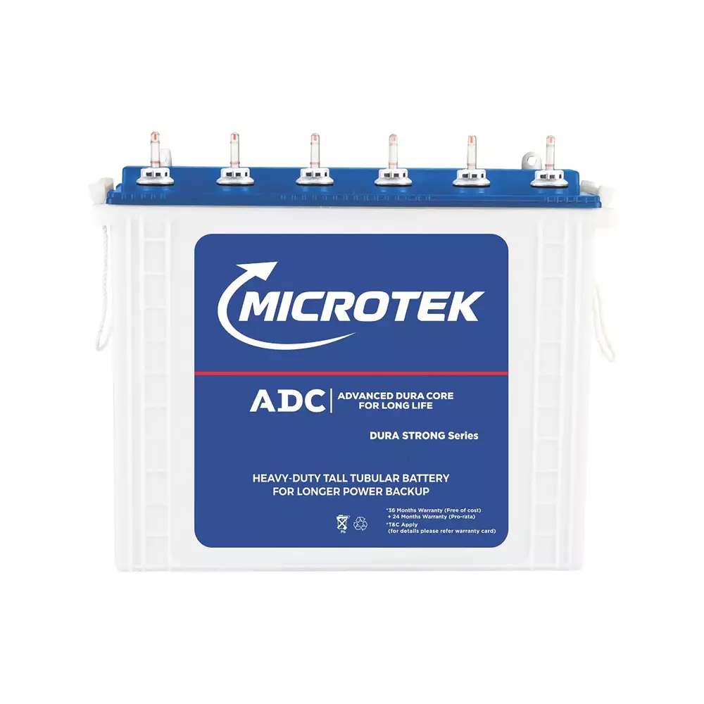 Microtek NEW Smart Tubular Inverter Battery 160 Ah White Single Phase Wall Mounted for Home, Office, 899-BA3-TT12