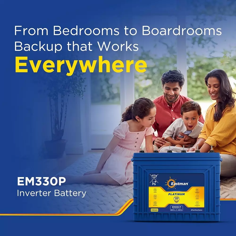Eastman Regular Series 12 V 330 Ah Inverter Battery, EM330P