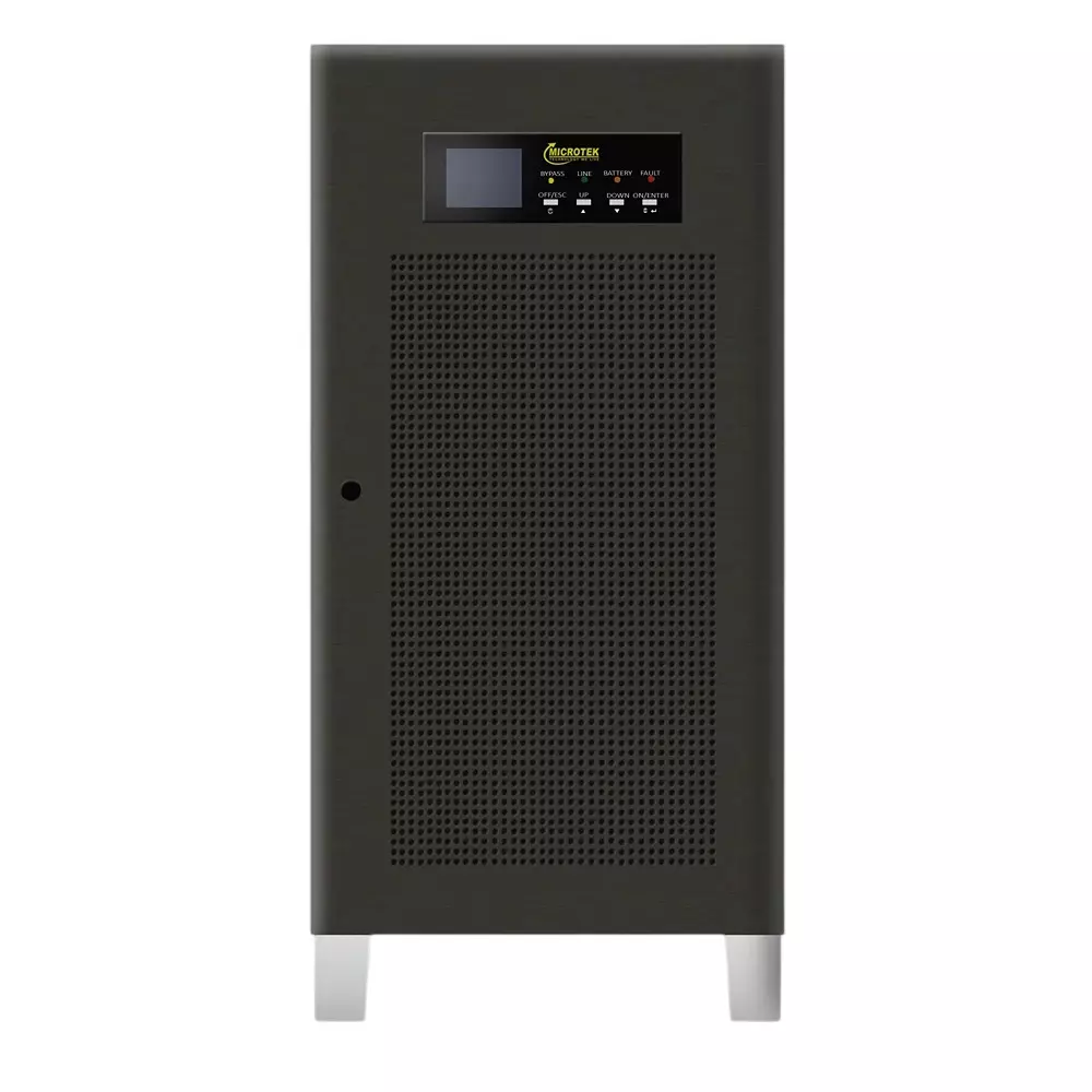 Microtek Tower Online UPS 10 kVA Black 3:3 Phase 8 kW Output Power Floor Mounted for Home & Office, 899-410-0103