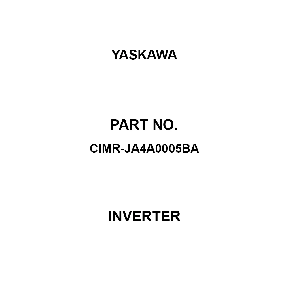Yaskawa Inverter Career 2 kHz Frequency IP20 Protection Class (ND)5.4, (HD)4.8 Rated Output Current, CIMR-JA4A0005BA