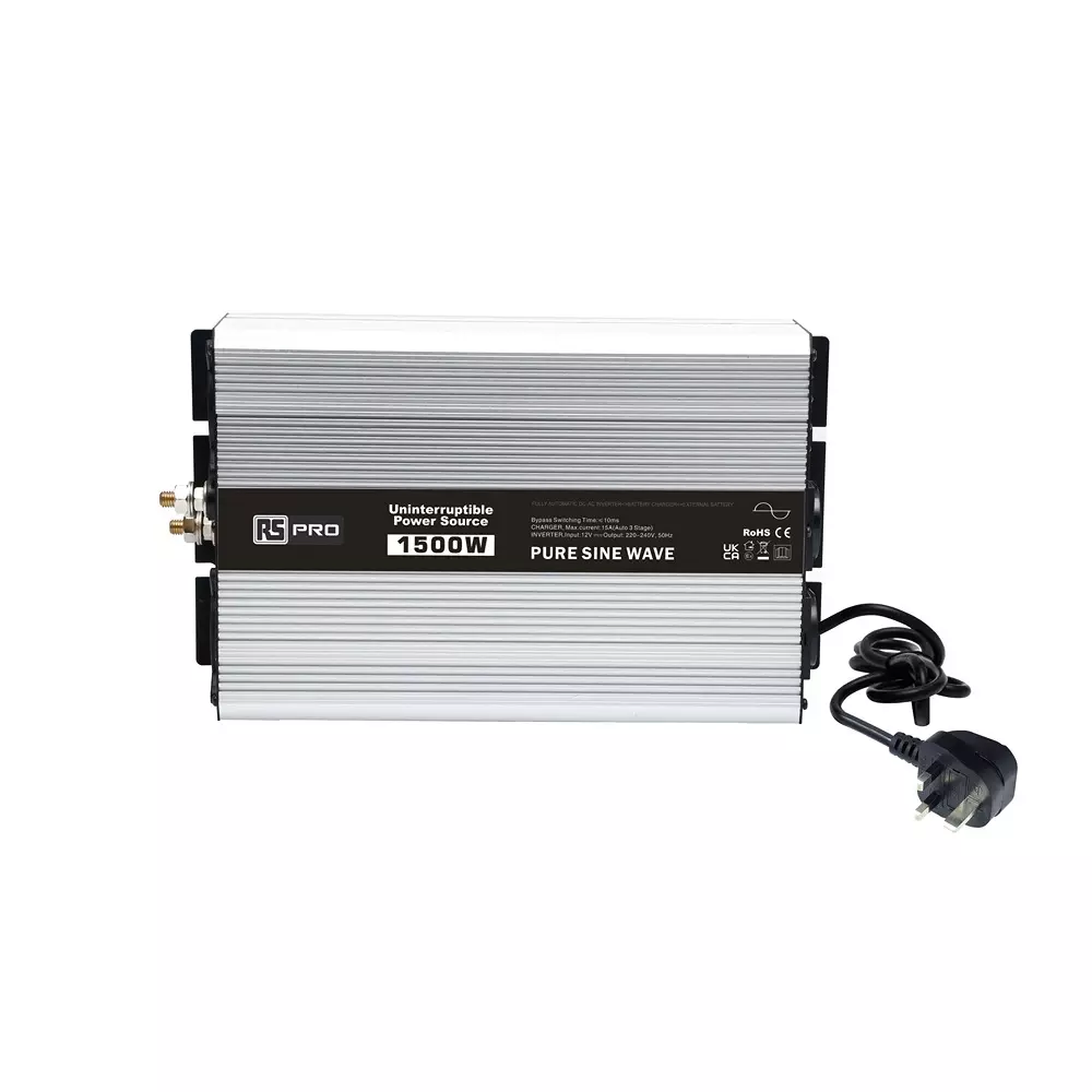 RS PRO Fixed Installation DC-AC Power Inverter 395x230x108 mm 230 V AC Output 6.52 Amp, 2685132
