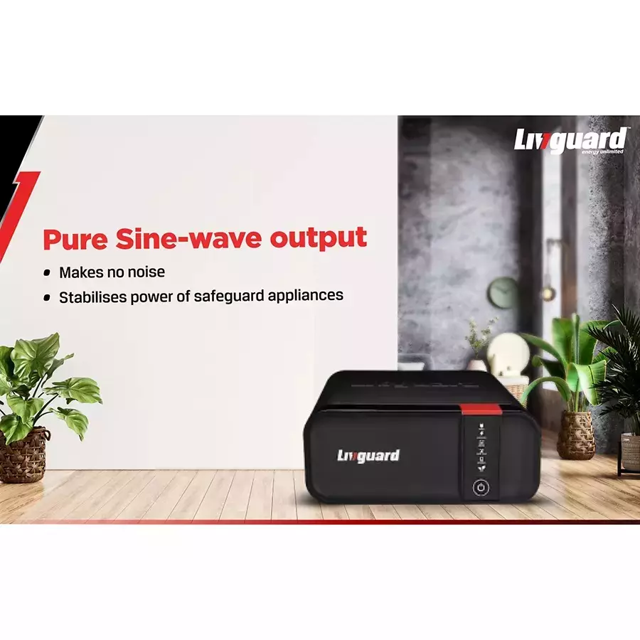 Livguard I2-Verter Pro Square Wave Inverter 800 Va for Small Offices, Homes, and Small Shops