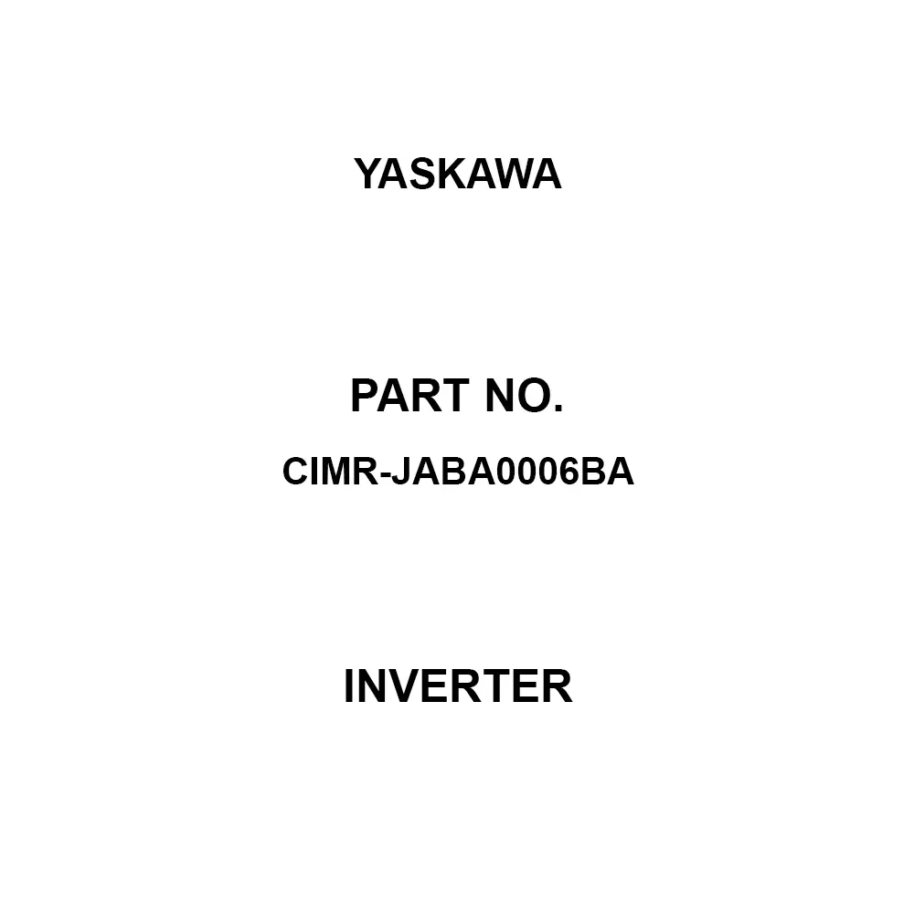 Yaskawa Inverter Career 2 kHz Frequency IP20 Protection Class (ND)6.0, (HD)5.0 Rated Output Current, CIMR-JABA0006BA