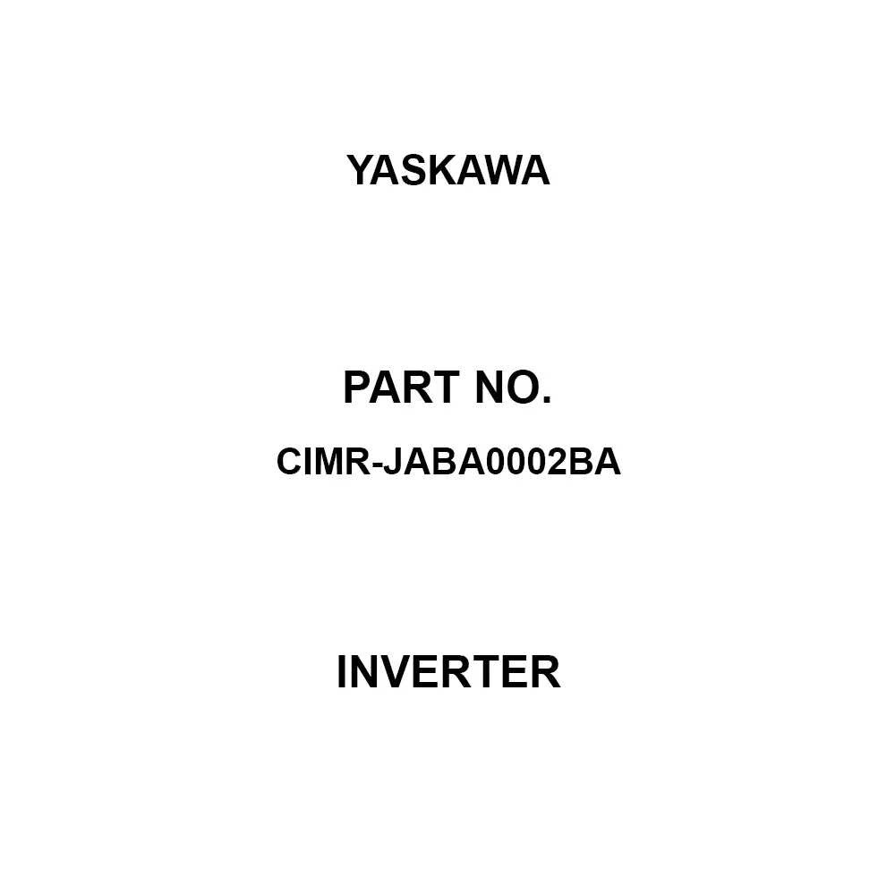Yaskawa Inverter Career 2 kHz Frequency IP20 Protection Class (ND)1.9, (HD)1.6 Rated Output Current, CIMR-JABA0002BA