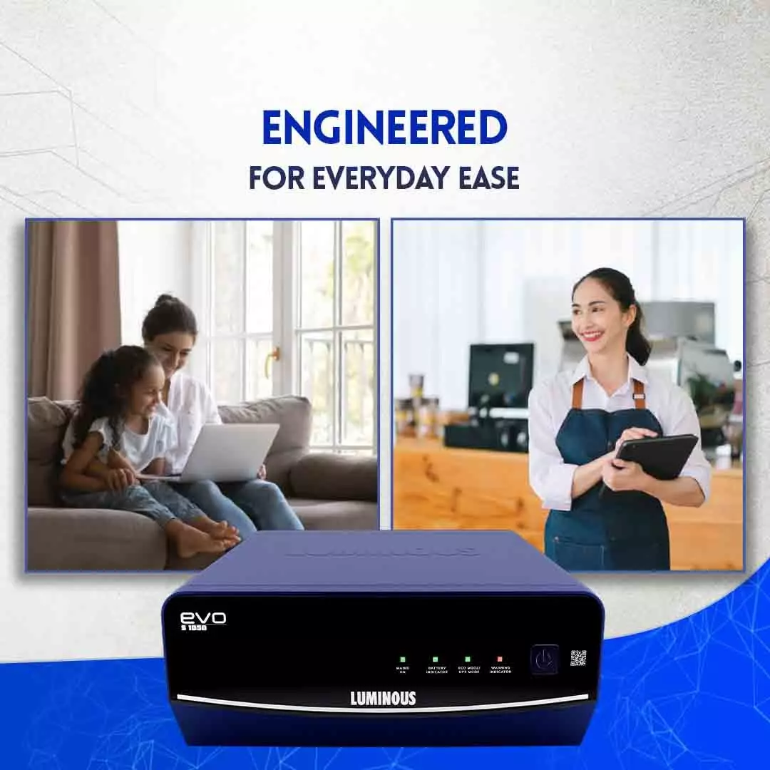 Luminous Inverter 900 VA/12 V Capacity Pure Sine Wave Technology, Evo S 1050