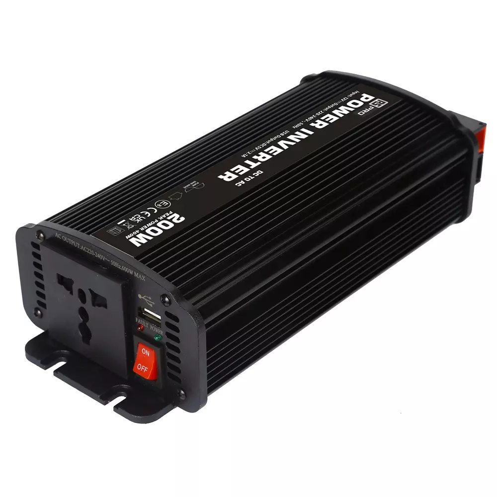 RS PRO Fixed Installation DC-AC Power Inverter 226x108x62 mm 230 V AC Output 0.87 Amp, 2685142