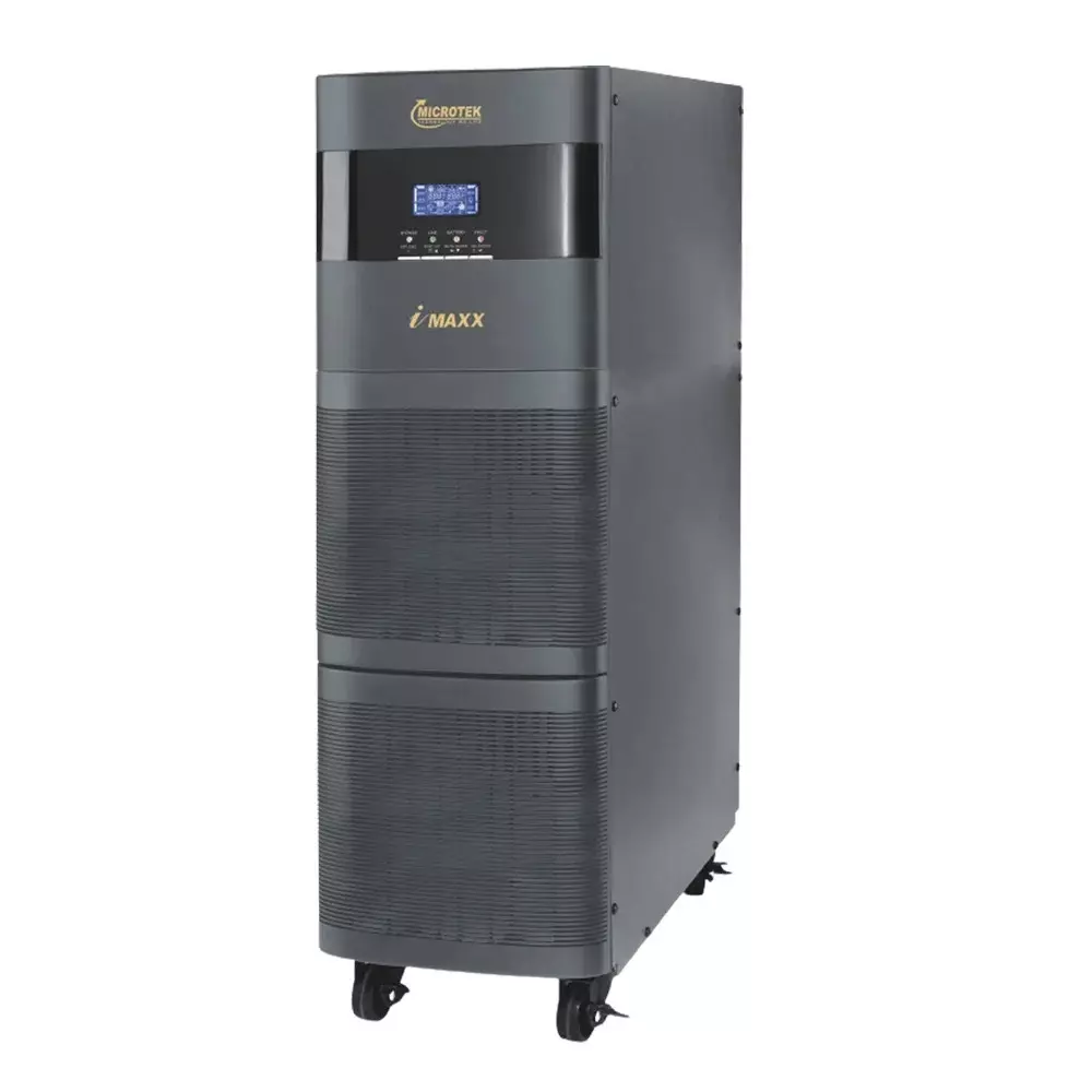 Microtek Tower Online UPS 10 kVA Black 3:1 Phase 8 kW Output Power Floor Mounted for Home & Office, 899-380-0103