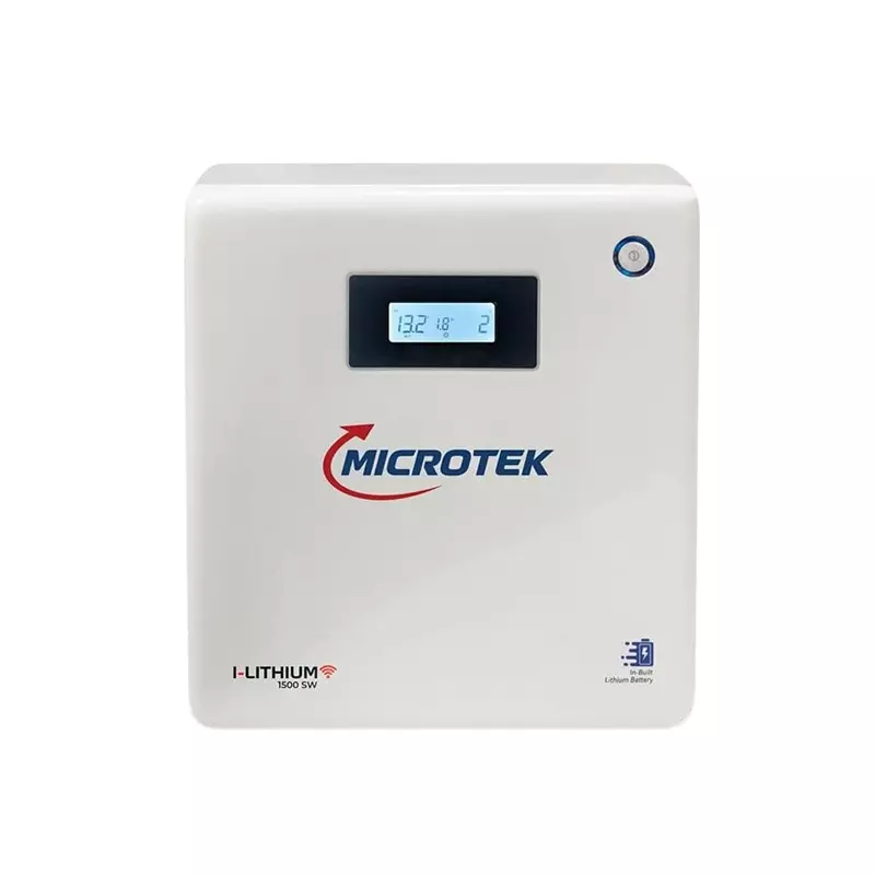 Microtek I-Lithium 1500 SW Lithium Inverter 1100 VA/925 W Rating with 1280 Wh 12.8 V Li-Ion Battery, White Color, 899-IL1-1500