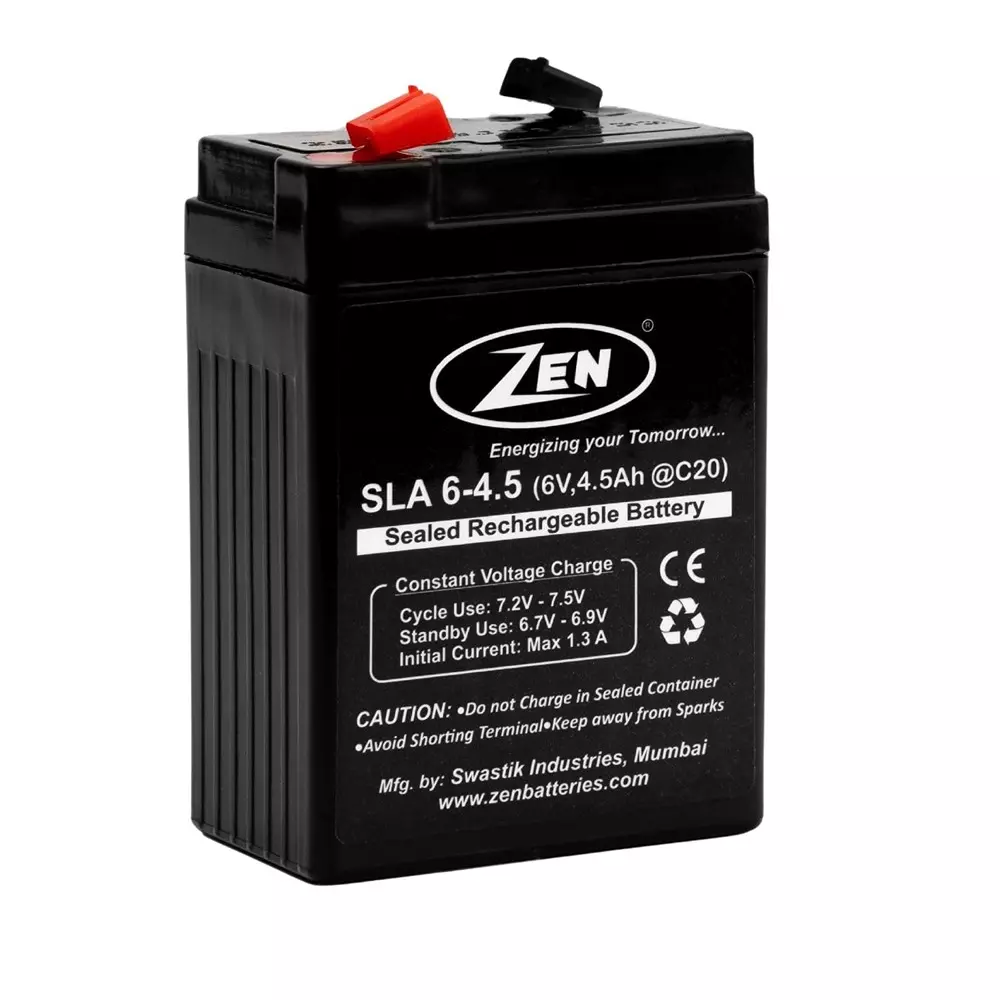 Zen SMF VRLA Battery 4.5 Ah 6 V Black Rechargeable, Zen_SLA 6-4