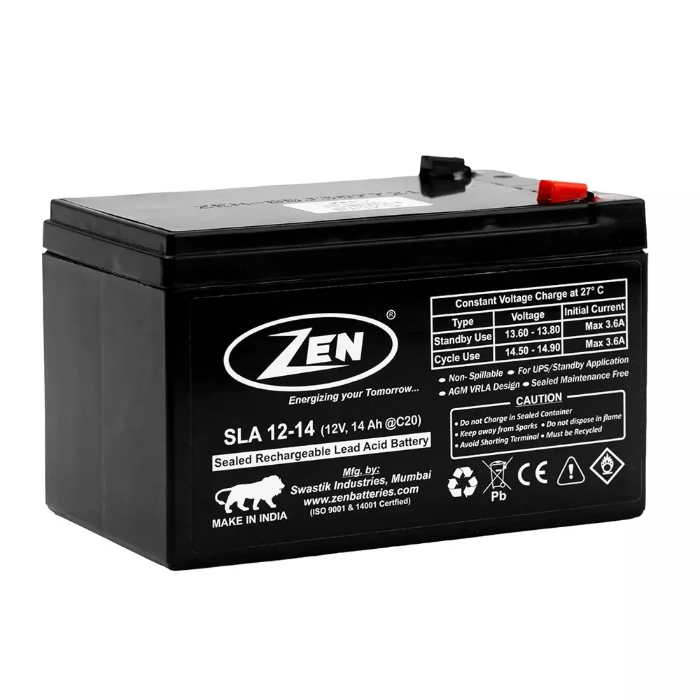 Zen SMF VRLA Battery 14 Ah 12 V Black Rechargeable, Zen_SLA 12-14