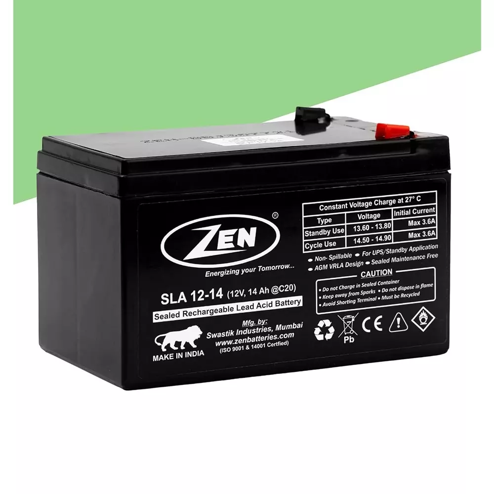 Zen SMF VRLA Battery 14 Ah 12 V Black Rechargeable, Zen_SLA 12-14