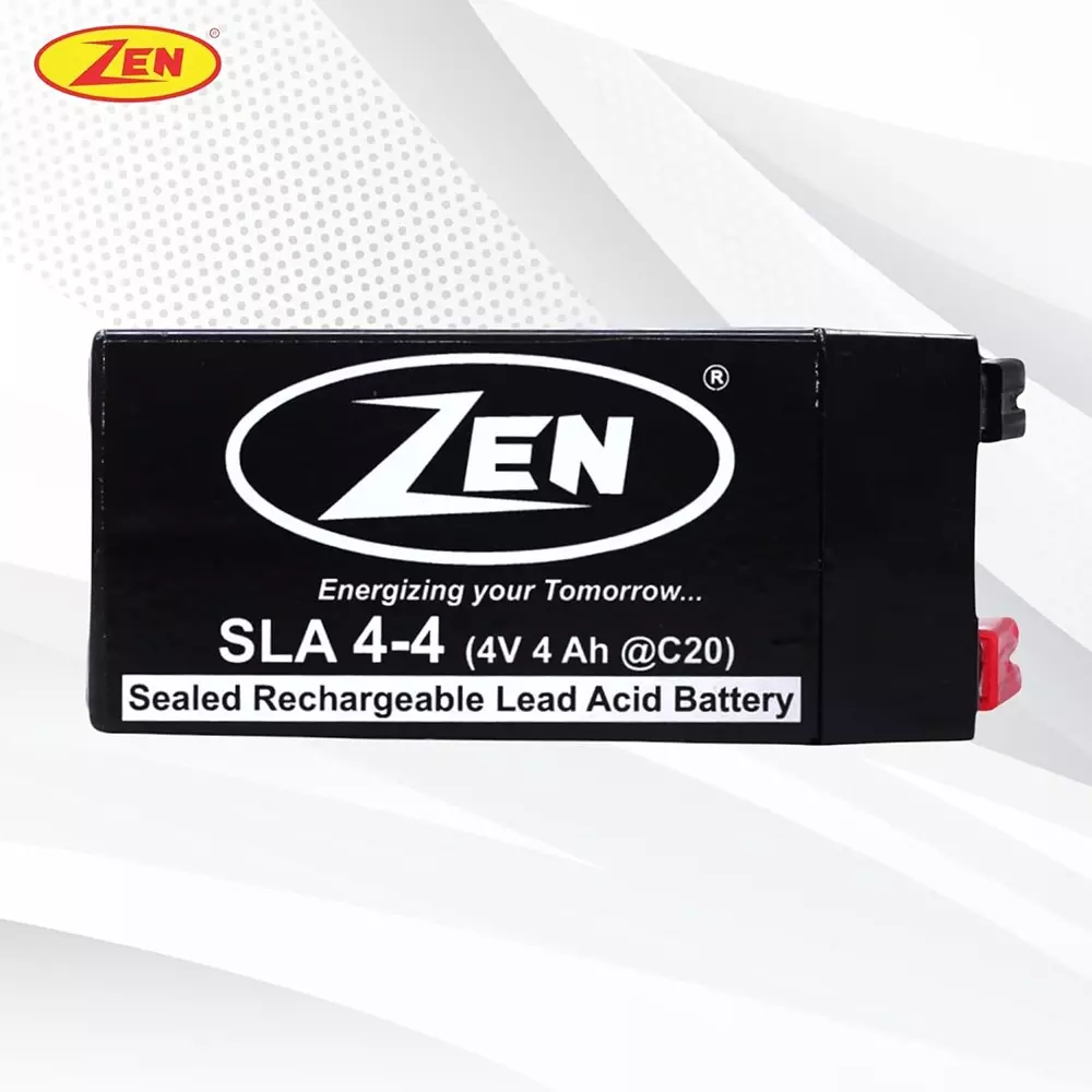 Zen SMF VRLA Battery 4 Ah 4 V Black Rechargeable, Zen_SLA 4-4