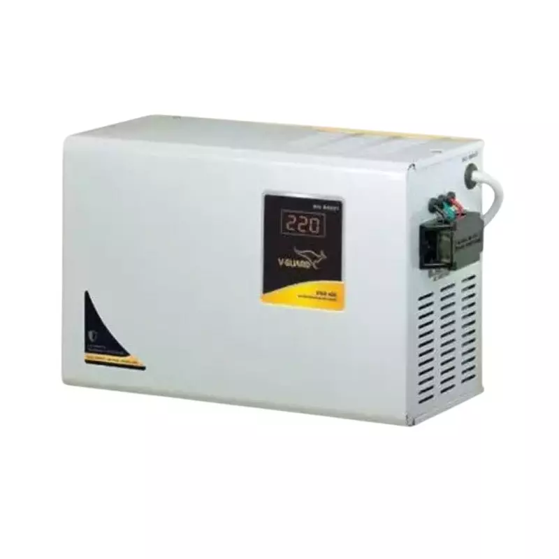 Vguard Automatic AC Stabilizer 12 Amp 130-300 V AC Working Voltage Range Metal Wall Mounted Metalic Grey for Upto 1.5 Ton Air Conditioner, VWR400