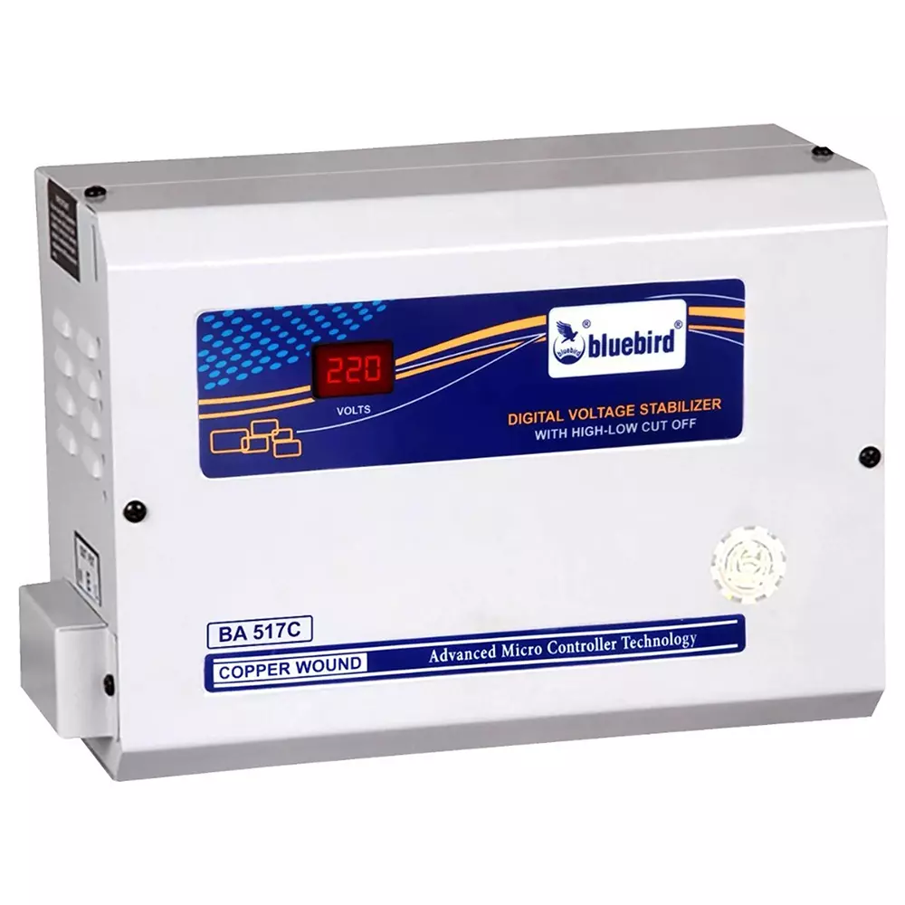 Bluebird Digital Voltage Stabilizer 5 KVA Power Rating 170-270 V Working Volatage Range Copper Winding for Home & Office Use, BA517C