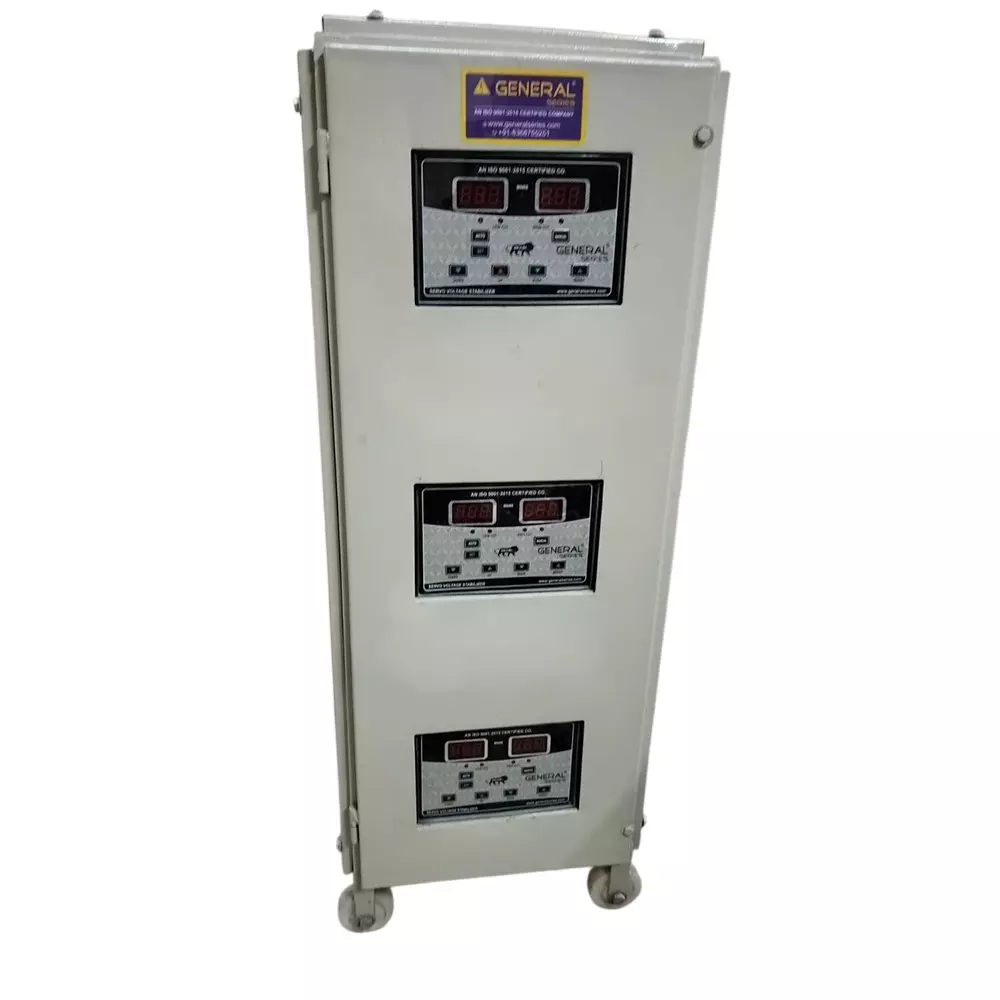 General Series 10 kVA Servo Voltage Stabilizer Three Phase and 245-480 V Input Voltage for Hydro Mining Machine, GS10K14VTP-AC