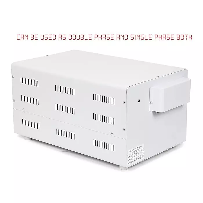 MuscleGrid 10KVA (100-500V) Double Phase/Single Phase Heavy Duty Mainline Voltage Stabilizer Copper Wired Orange