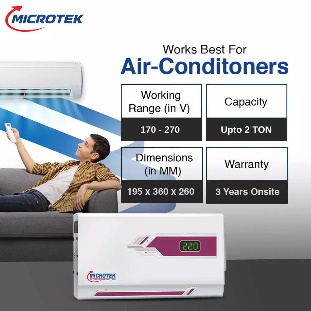 Microtek Stabilizer 90-280 V for 2 Ton AC, Pearl 5090+ EM