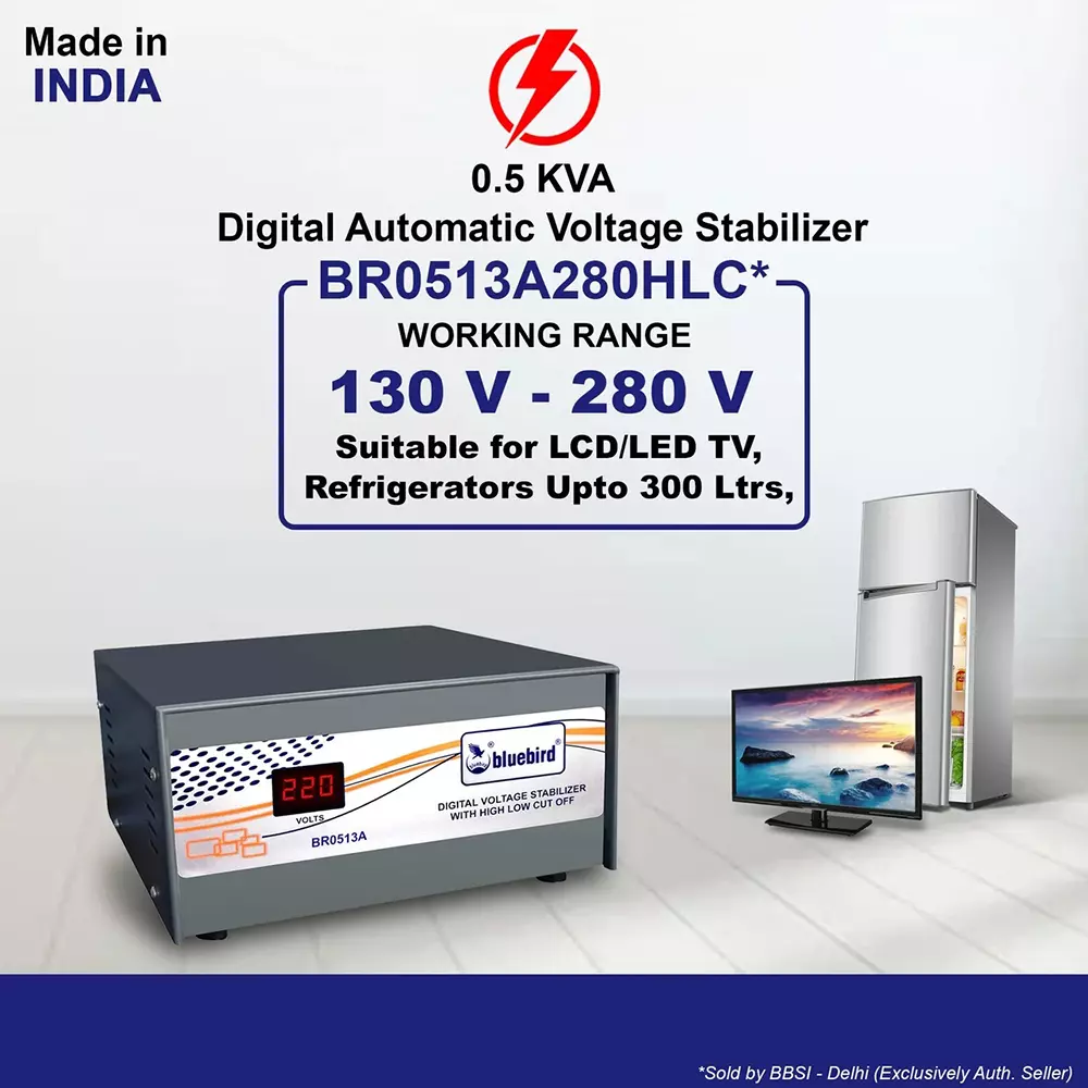 bluebird-digital-voltage-stabilizer-05-kva-power-rating-130-280-v-working-volatage-range-copper-winding-for-home-office-use-br0513a