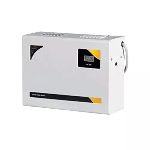 Vguard Automatic AC Stabilizer 12 Amp 90-300 V AC Working Voltage Range Metal Wall Mounted Metalic Grey for Upto 1.5 Ton Air Conditioner, VE400