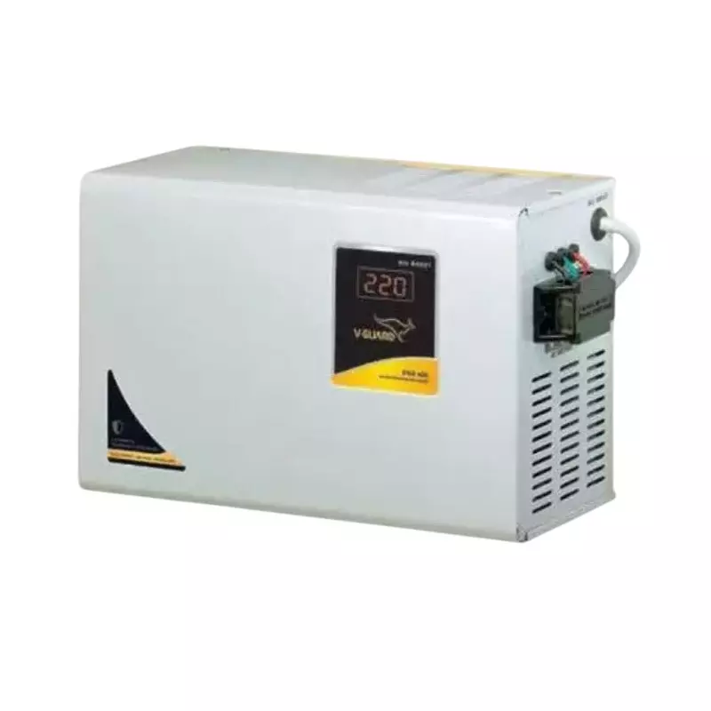 Vguard Automatic AC Stabilizer 12 Amp 150-285 V AC Working Voltage Range Metal Wall Mounted Metalic Grey for Upto 1.5 Ton Air Conditioner, VND400 PLUS