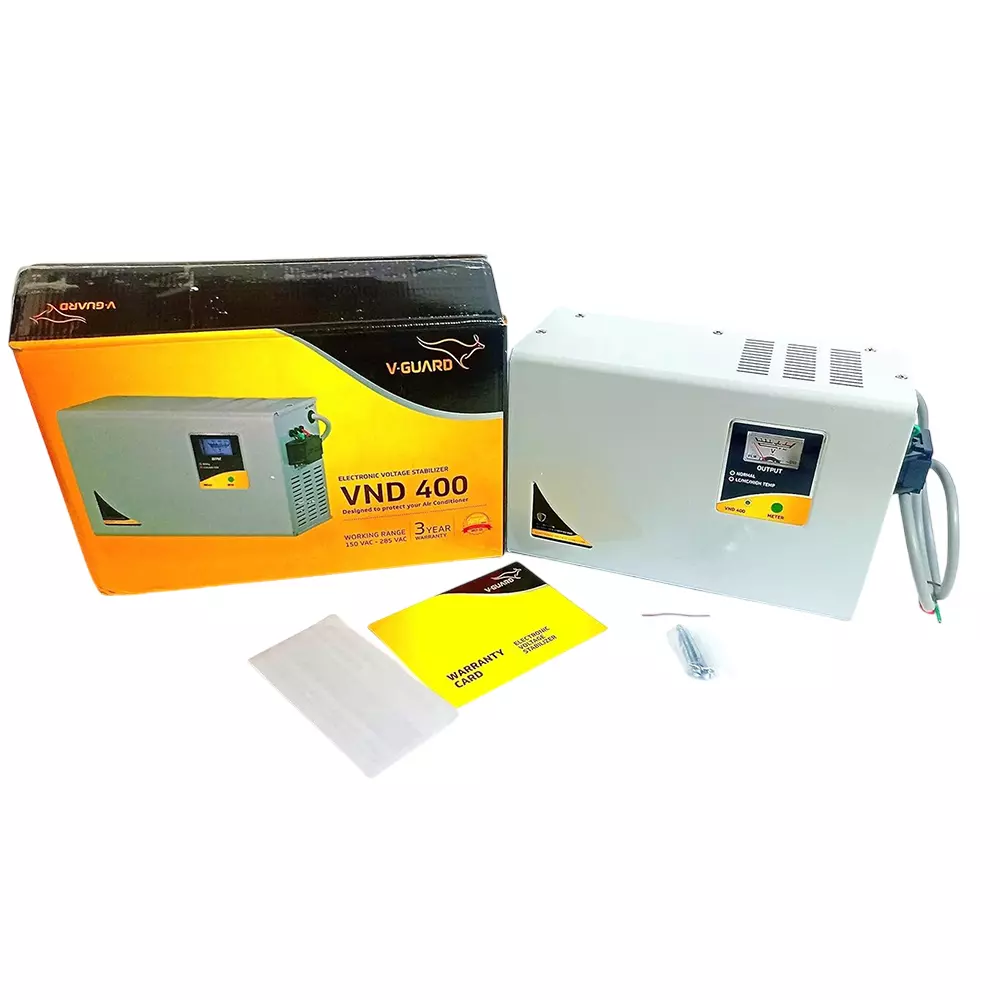 vguard-automatic-ac-stabilizer-12-amp-150-285-v-ac-working-voltage-range-metal-wall-mounted-metalic-grey-for-upto-15-ton-air-conditioner-vnd400