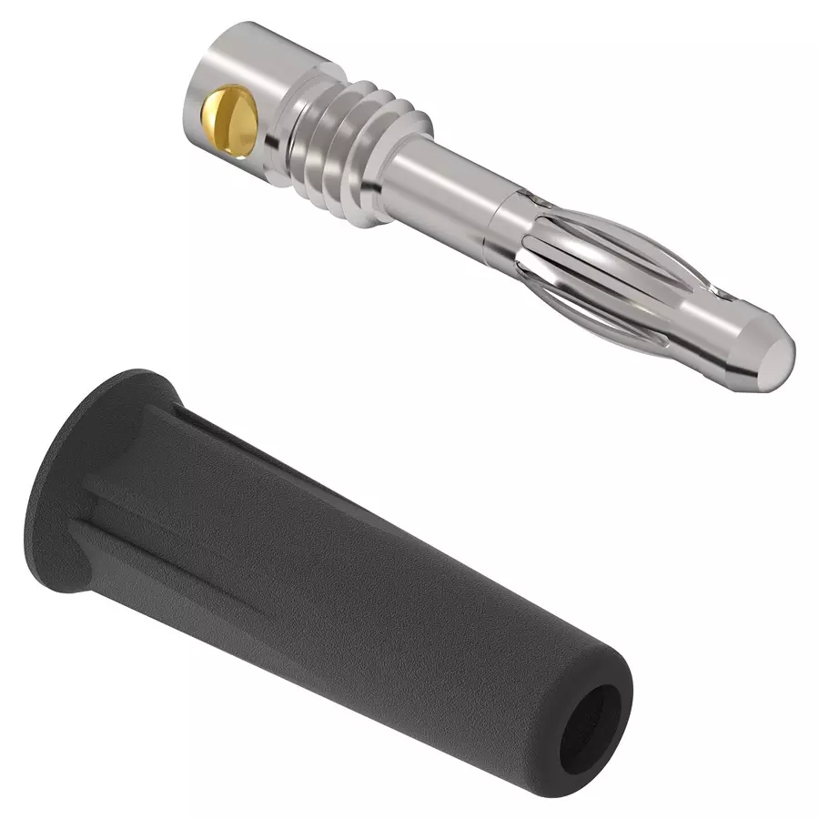 MULTICOMP PRO Banana Plugs & Jacks BANANA PLUG, 4MM, 36A, SCREW, BLACK, 76-1644
