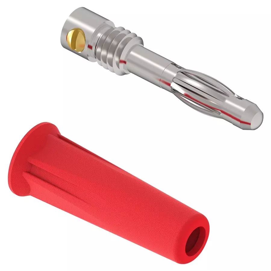 MULTICOMP PRO Banana Plugs & Jacks BANANA PLUG, 4MM, 36A, SCREW, RED, 76-1646