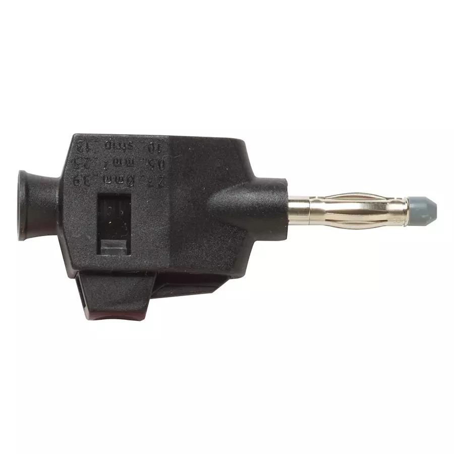 POMONA 4 mm Banana Plug, 20A, Push Lock, Black, 73090-0