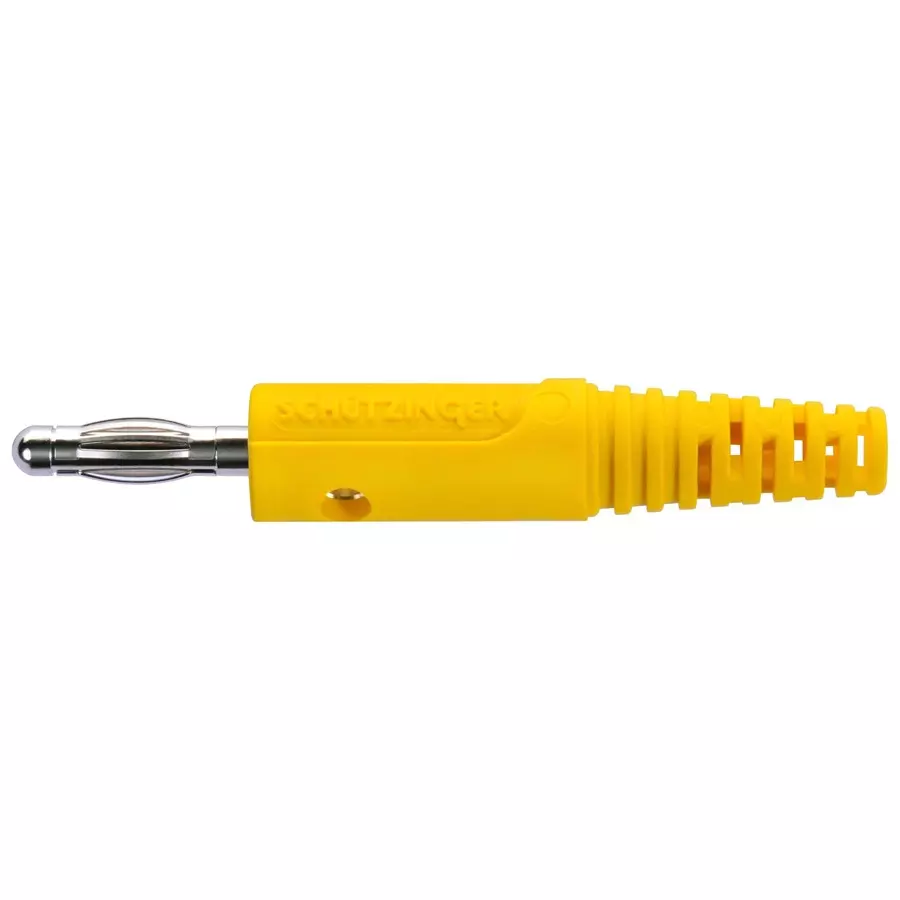 SCHUTZINGER CONN, BANANA, PLUG, 32A, YELLOW, SOLDER, FK 8 L NI / GE