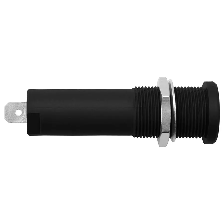 SCHUTZINGER CONN, BANANA, JACK, 16A, BLK, QC/SOLDER, HSEB 3125 L NI / SW