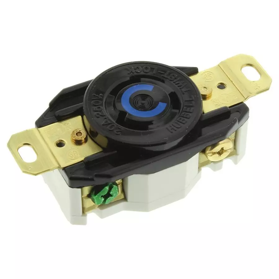 HUBBELL WIRING DEVICES CONNECTOR, POWER ENTRY, RECEPTACLE, 20A, HBL2320