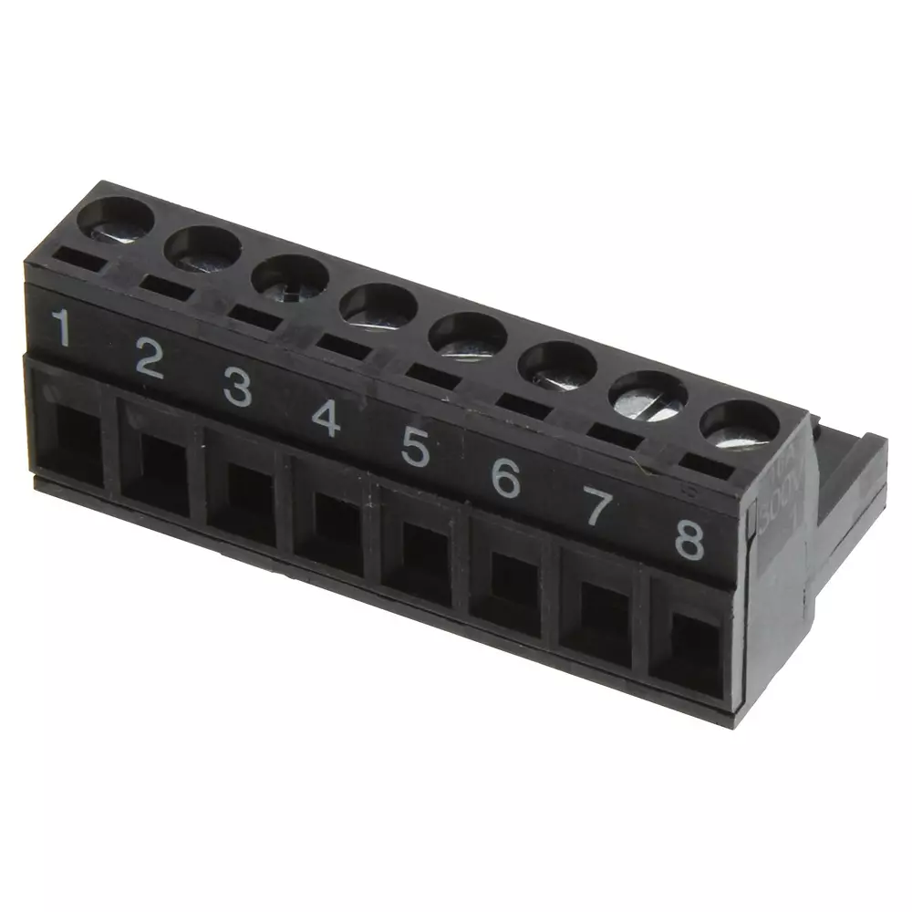 EATON ELECTRONICS Terminal Block, Pluggable, 8Pos, 12Awg, EM256508H-BKL1