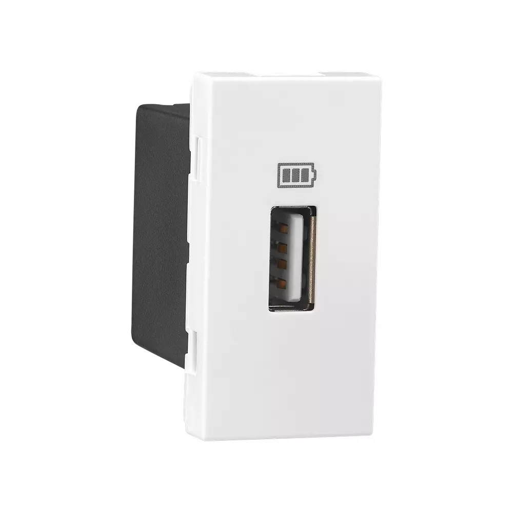 Legrand USB Charger Sockets Allzy 1500 mA 1 Module Glossy White, 6811 52 (Pack of 10 Pcs)