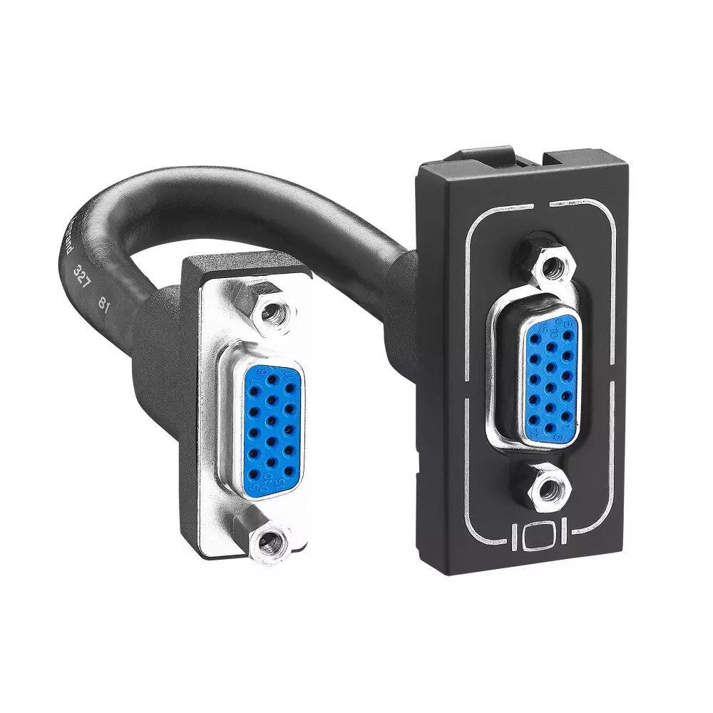 Legrand Preterminated Projector Connector Allzy 1 Module Matt Black, 6812 36