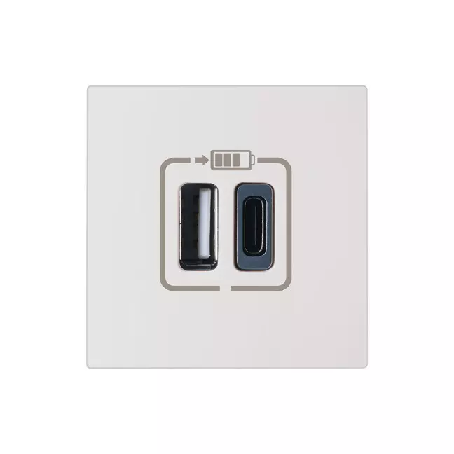 Legrand USB Charger Type A+C Myrius Classic White 3000 mA 2 Module, 6792 89
