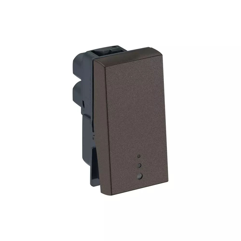 Legrand Switch with Indicator Myrius Charcoal Grey 6 Amp 1 Module 1 Way, 6794 02