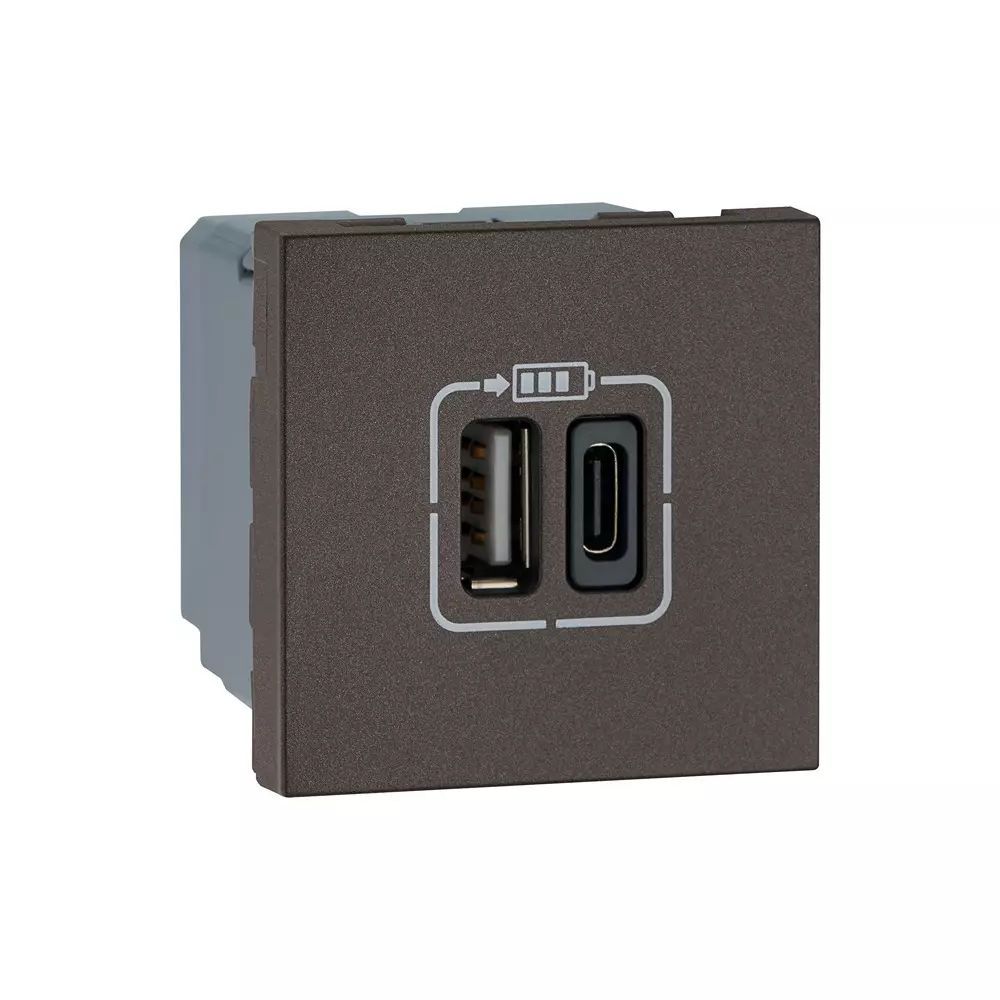 Legrand USB Charger Type A+C Myrius Charcoal Grey 3000 mA 2 Module, 6794 89