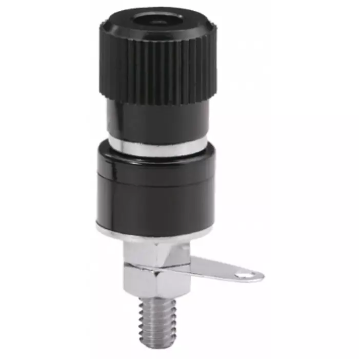 Sato Parts Black Female Banana Socket 4 mm Connector Solder Termination 10A 125V, T-375-12-B (Pack of 5)