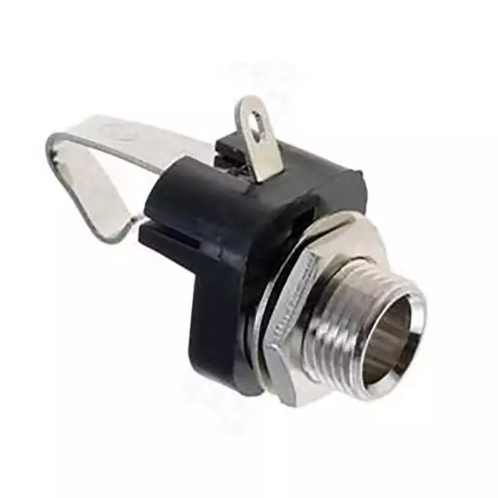 Decelect Jack Connector 6.35 mm Chassis Mount Mono Socket 2Pole 2A, IEM102-6 (Pack of 5)
