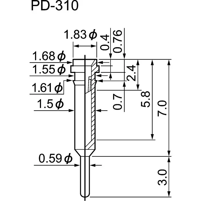 Mac8 Straight Through Hole Mount Socket Pin Solder Termination, PD-310 (Pack of 100)